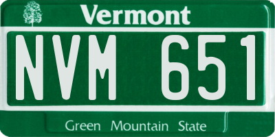 VT license plate NVM651