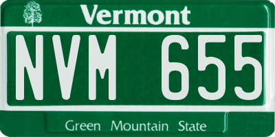 VT license plate NVM655