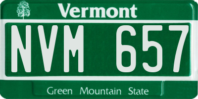 VT license plate NVM657