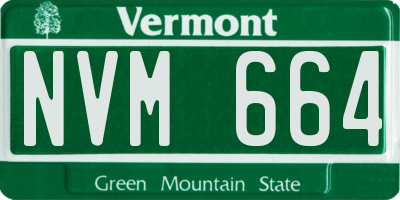 VT license plate NVM664