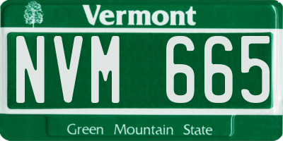 VT license plate NVM665