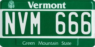 VT license plate NVM666