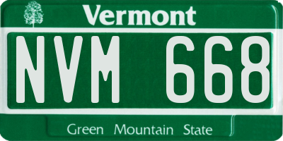 VT license plate NVM668