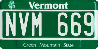 VT license plate NVM669