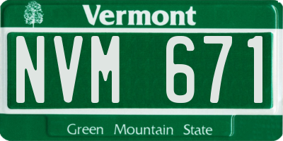 VT license plate NVM671