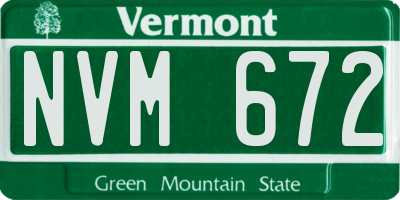 VT license plate NVM672