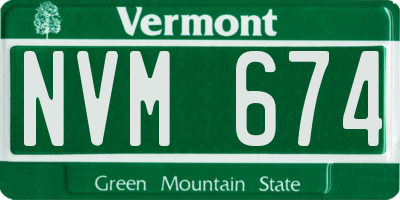 VT license plate NVM674
