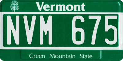 VT license plate NVM675