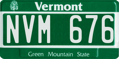 VT license plate NVM676