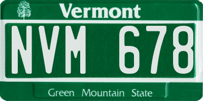 VT license plate NVM678
