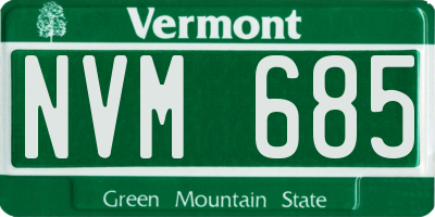 VT license plate NVM685