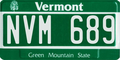 VT license plate NVM689