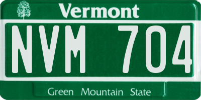 VT license plate NVM704