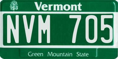 VT license plate NVM705