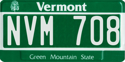 VT license plate NVM708