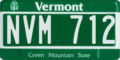 VT license plate NVM712