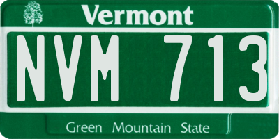 VT license plate NVM713