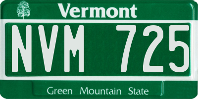 VT license plate NVM725
