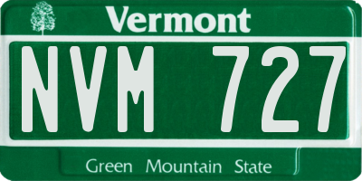 VT license plate NVM727