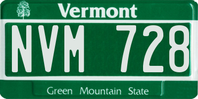 VT license plate NVM728