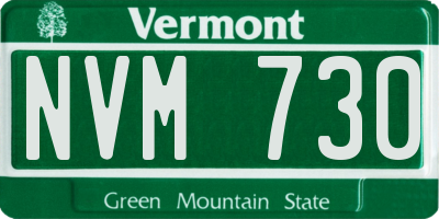 VT license plate NVM730