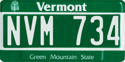 VT license plate NVM734