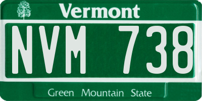 VT license plate NVM738