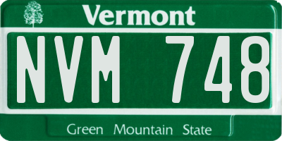 VT license plate NVM748