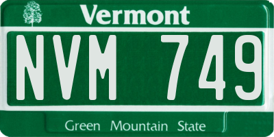 VT license plate NVM749