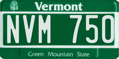 VT license plate NVM750