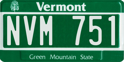 VT license plate NVM751