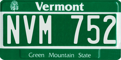 VT license plate NVM752