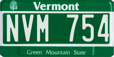 VT license plate NVM754
