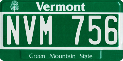VT license plate NVM756