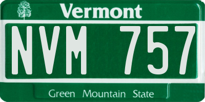 VT license plate NVM757