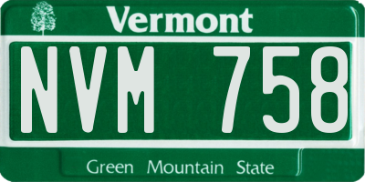 VT license plate NVM758