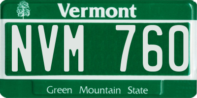 VT license plate NVM760