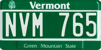 VT license plate NVM765