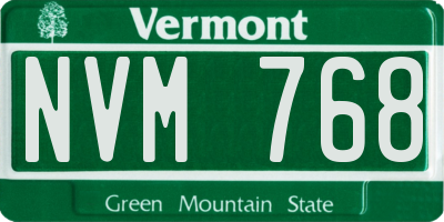 VT license plate NVM768