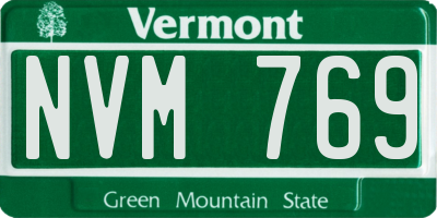 VT license plate NVM769
