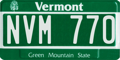 VT license plate NVM770