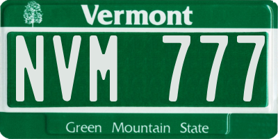 VT license plate NVM777