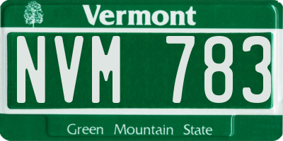VT license plate NVM783