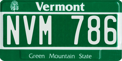 VT license plate NVM786