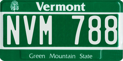 VT license plate NVM788