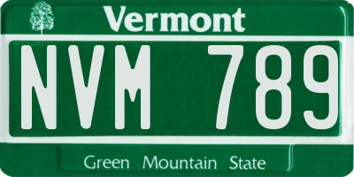 VT license plate NVM789