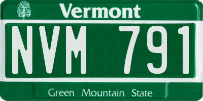 VT license plate NVM791