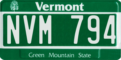 VT license plate NVM794