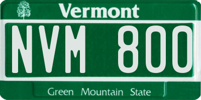 VT license plate NVM800