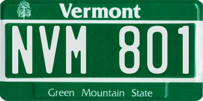 VT license plate NVM801